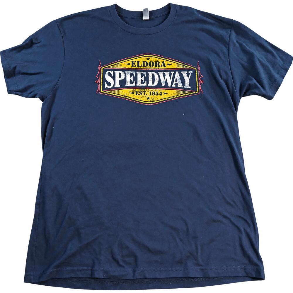 Eldora Speedway T-Shirt Men’s L Black Dirt Track World 100 Kings Royal Racing